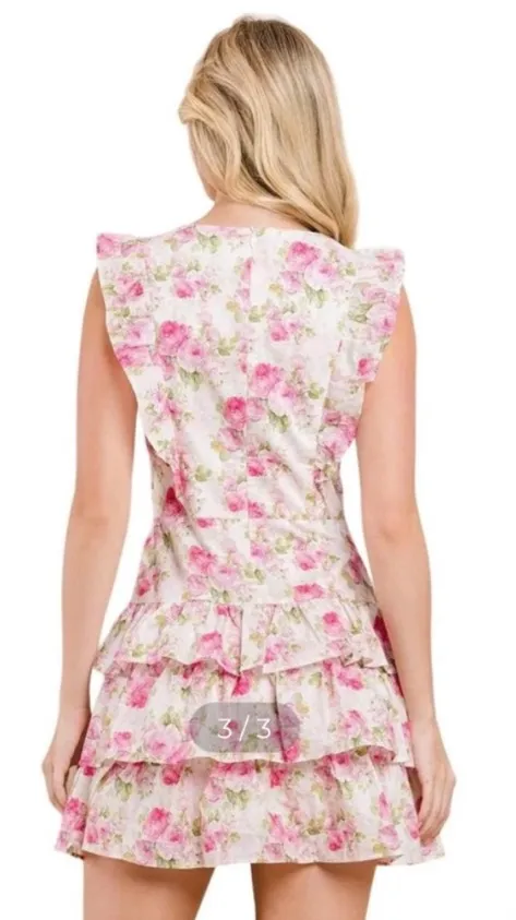 These Three Boutique Ruffle Dress Pink - Image 3
