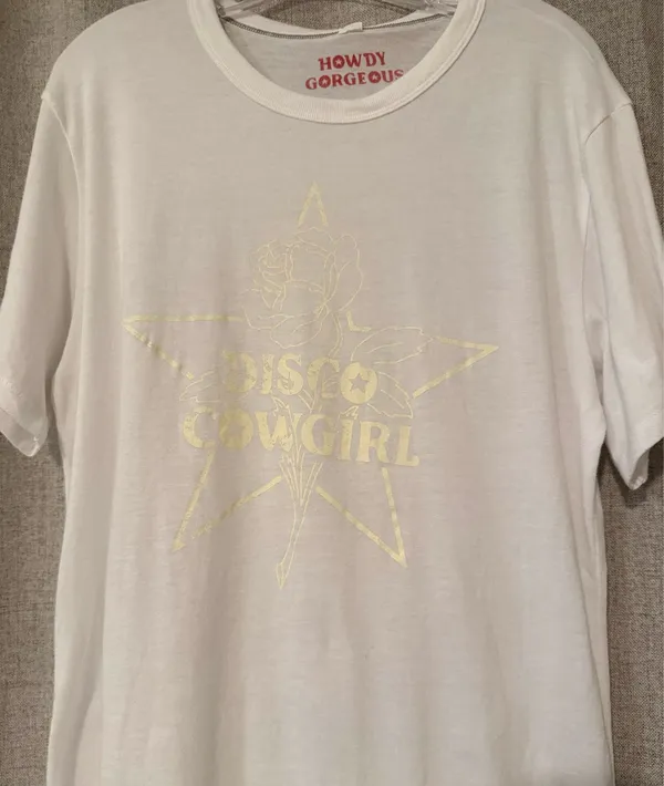 Disco Cowgirl White Cowgirl Tee | L - Image 5