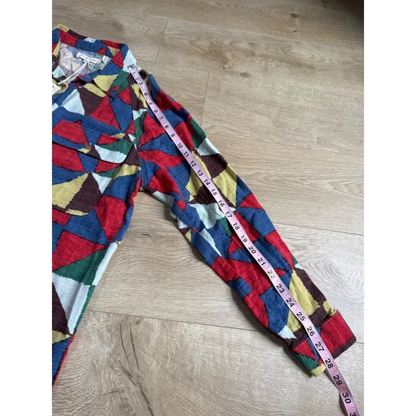 NWT Womens Buckle Exclusive Geo Patchwork Boyfriend Shirt GILDED‎ INTENT size M - Image 9