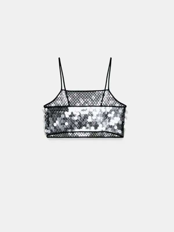Zara sequin crop top. M - Image 4