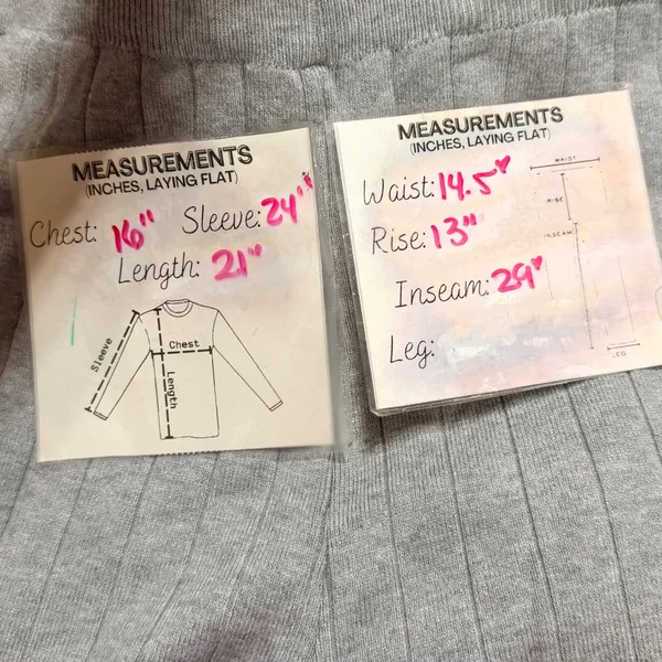 Gray Ribbed Knit Off Shoulder Top and Wide Leg Pants Set XL ODL2582 - Image 9