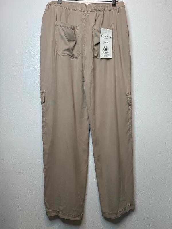 Risen Jeans Los Angeles The Carly Cargo Pants Taupe Wide Leg Size 2XL 90s Grunge - Image 9