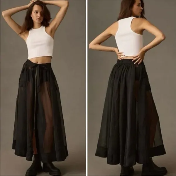 Anthropologie Sheer Parachute Maxi Skirt Size 6 | NWT - Image 2