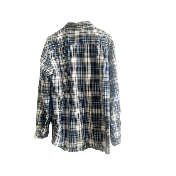 Carhartt Men’s Plaid Flannel Size XL Blue Black White Cotton Long Sleeve - Image 2