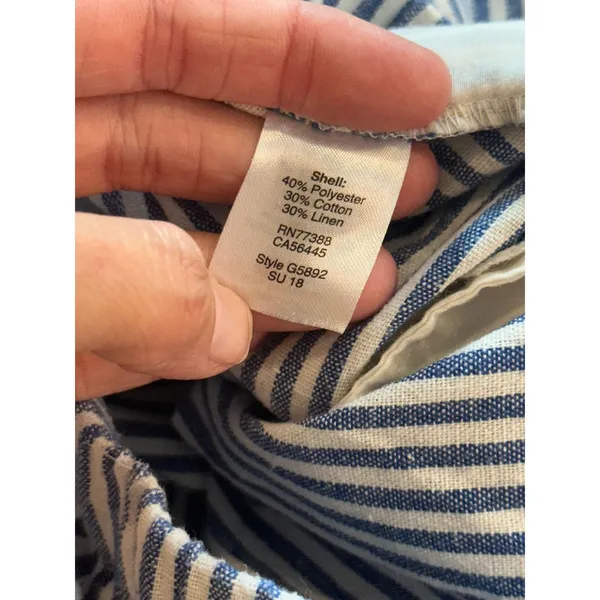 J.Crew Womens Blue White Striped Linen Blend A-Line Skirt G5892 Small - Image 4