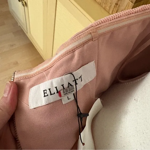 ELLIAT Blush‎ Pink Strapless Cocktail High Low Elysian Dress Size Large - Image 6