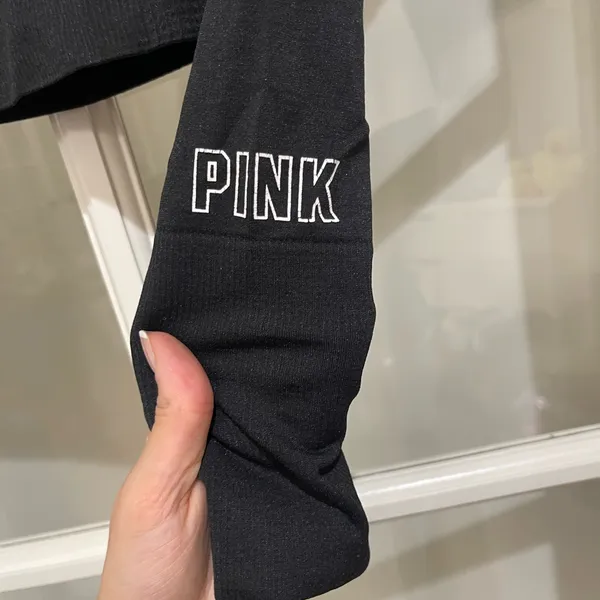 PINK Victoria's Secret Black Crop Top - Image 2