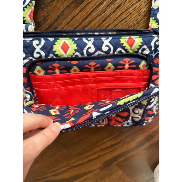 Vera Bradley Sun Valley Tablet Hipster Navy Red Crossbody Boho Western - Image 3