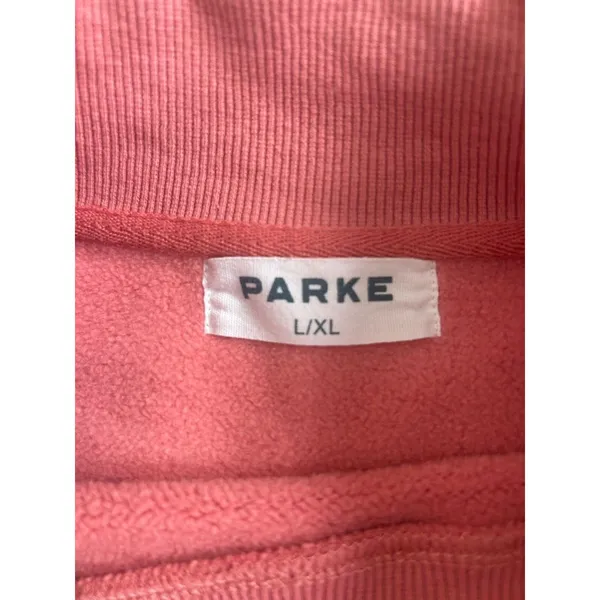 PARKE Varsity Pink Mock Neck Sweatshirt Valentines Day Lover RARE L/XL - Image 4