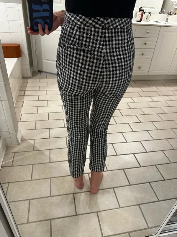 Zara black and white gingham suit pants - Image 4