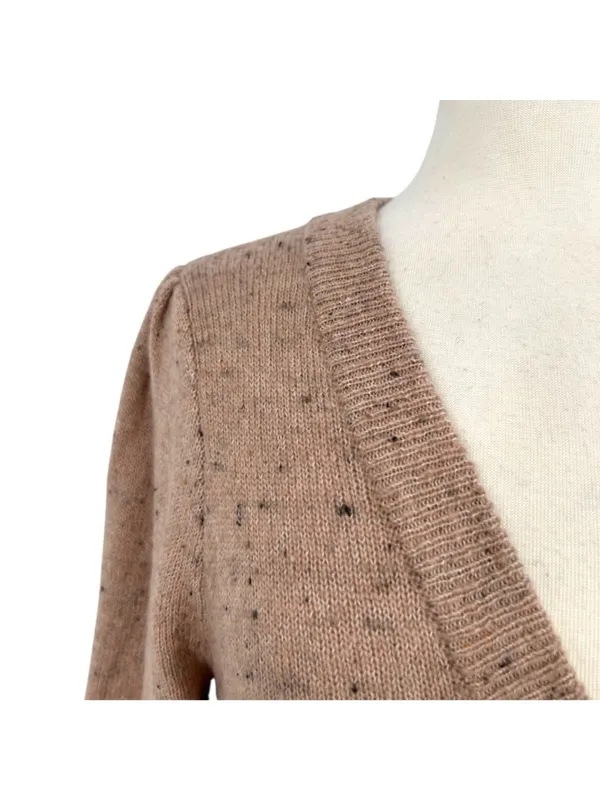 Madewell Donegal Westgate V-Neck Sweater Wool Blend Beige Size Medium - Image 3