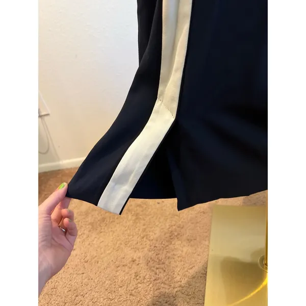 Banana Republic Blue White Athletic Stripe High Rise Wide Leg Dress Pants Size 8 - Image 3