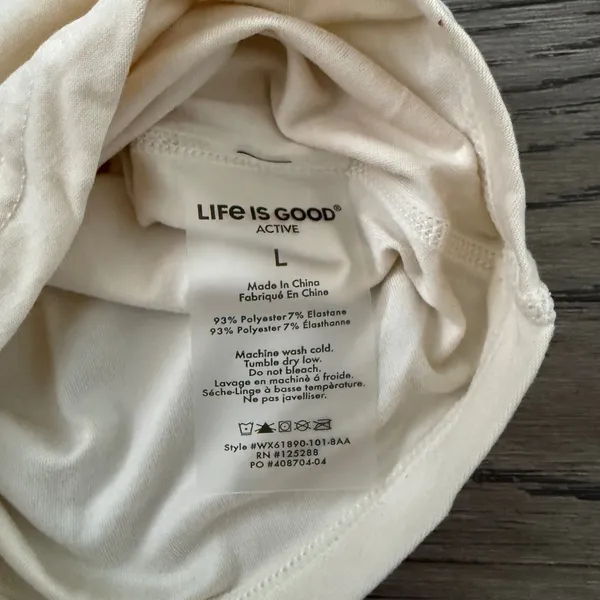 Life Is Good Active Disney Mickey Mouse Howdy Graphic Tee Women's L NWT Cream - Image 7