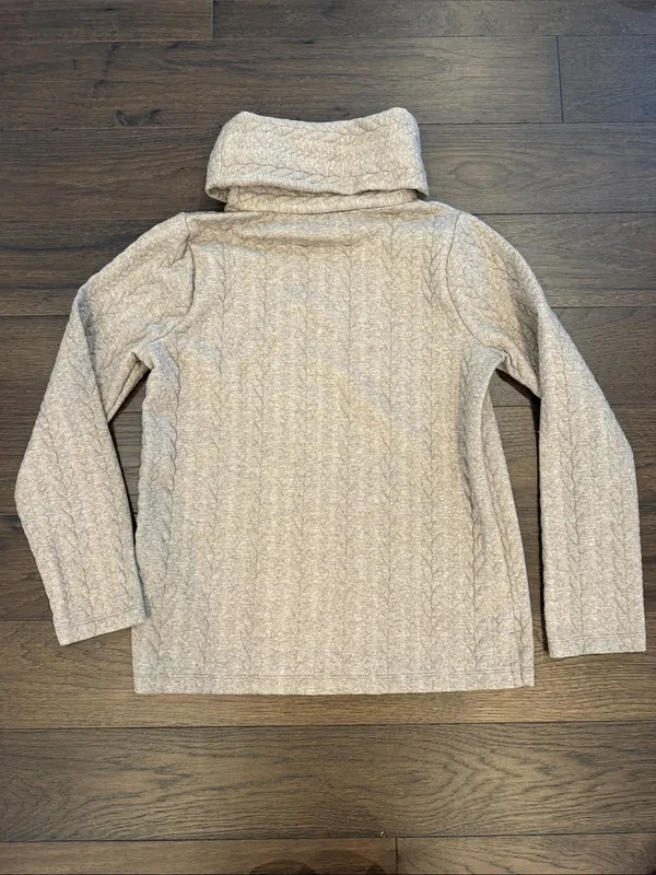 J. Crew Beige Quilted Turtleneck Sweater Size Small - C68-061 - Image 7