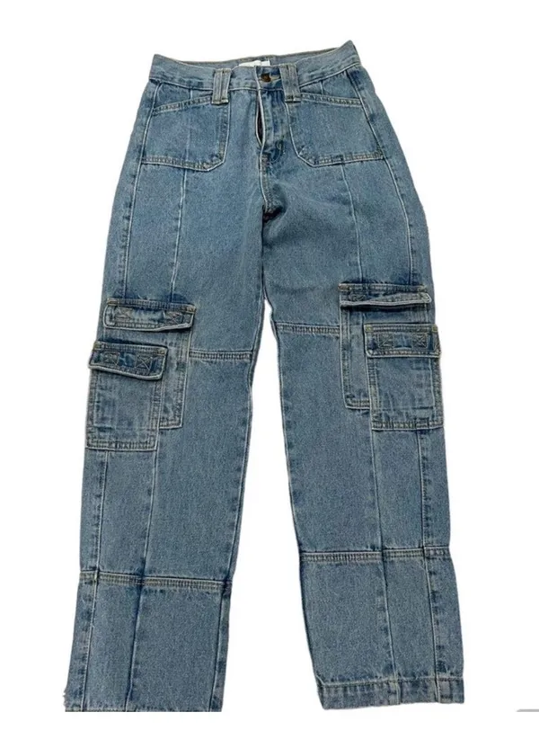 Princess Polly The Stacey Jeans Denim Beige Cargo - Image 4