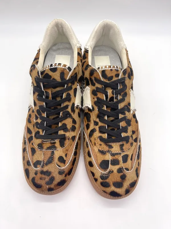 Dolce Vita Notice Stitch Sneakers Dark Leopard Calf Hair Size 9.5 NWOB - Image 11