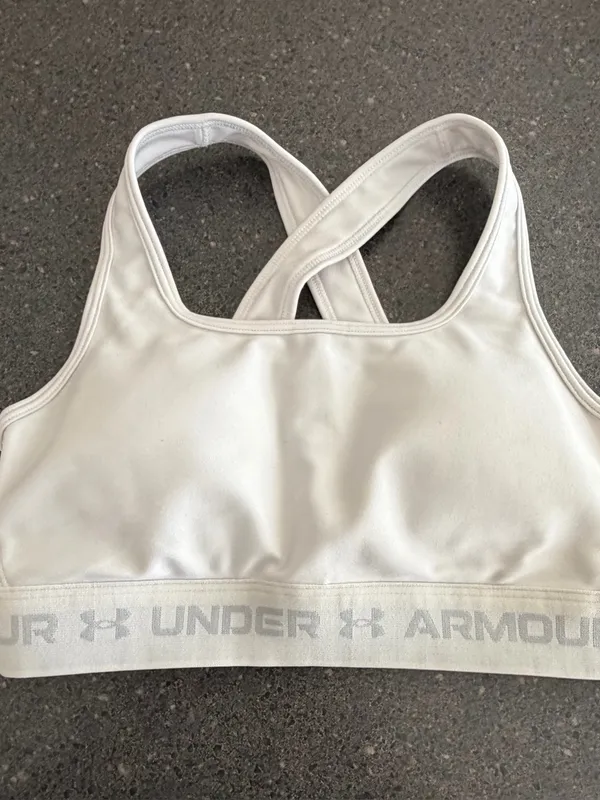 Under Armour White Crossback Sports Bra with Logo Band size S - Image 6