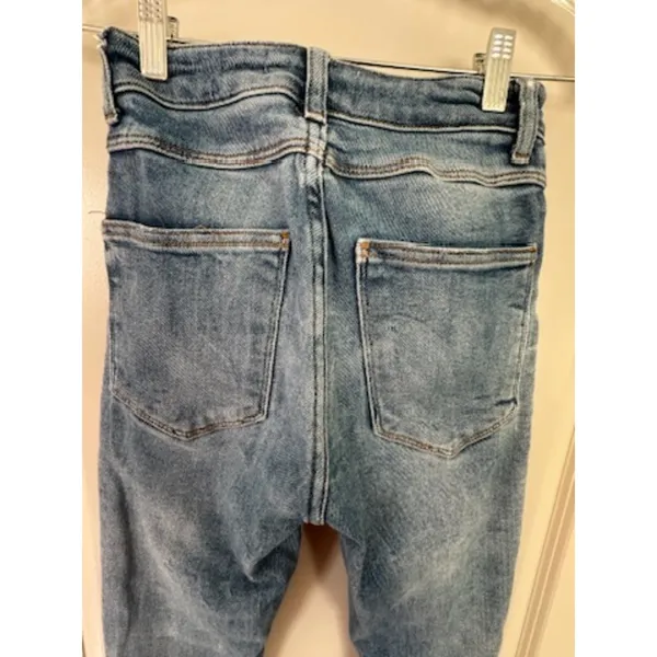 Zara High Waisted Skinny Washed Out Frayed Edges Denim Jeans Women's Sz 2 - Image 4