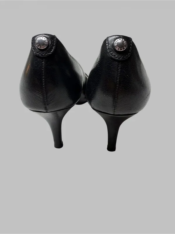 Michael Kors Black Pointed-Toe Leather Pumps - Image 7
