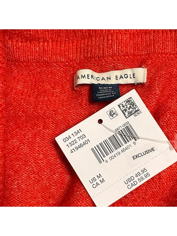 American Eagle Off-Shoulder Sweater | M, Red - Image 3