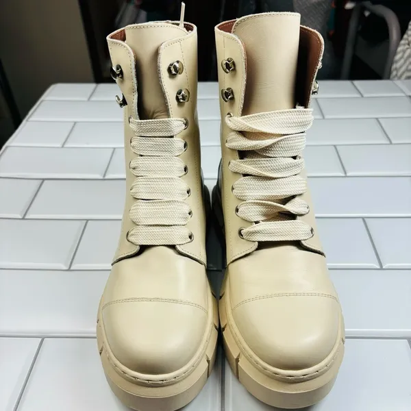 ALOHAS Can Can Leather Lace up Boot in Beige EU 36/US 6‎ - Image 11