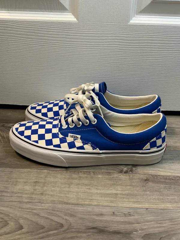 Blue and white checkered Vans ( unisex) size 8.5 Mens size 10 Women’s - Image 3