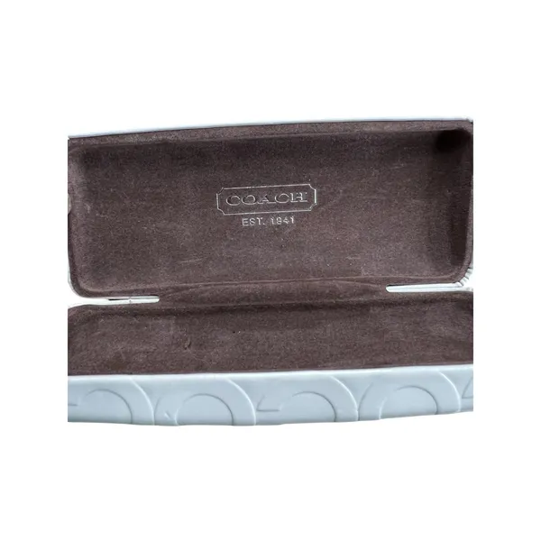 Coach White Patent Leather Embossed Signature C Hard Eyeglass Sunglasses Case - Image 3