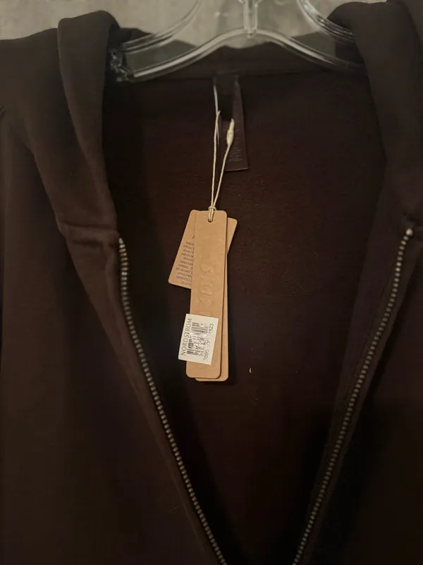 SKIMS NWT Boyfriend Fleece Boxy Zip-Up Hoodie | M - Image 3