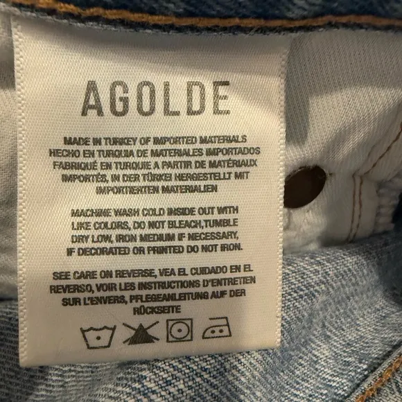 AGOLDE Criss Cross Upsized Jeans size‎ 25 Straight Leg High Rise - Image 10