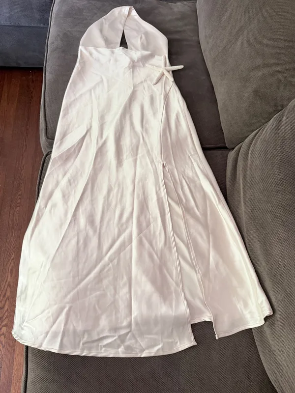 Off white silky dress Size XS - Image 7