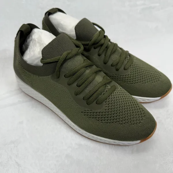 J/Slides Urban‎ Sport Knit Sneakers Olive Green Lightweight Shoes Size 7.5 - Image 2