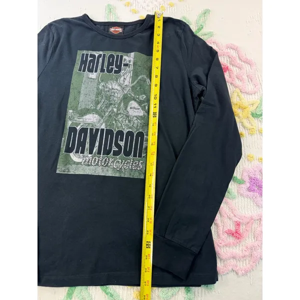 Harley‎ Davidson Motorcycles Black Long Sleeve Graphic Tee Shirt X-Large - Image 4
