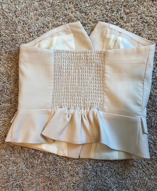 Strapless button up top Tan - Image 2