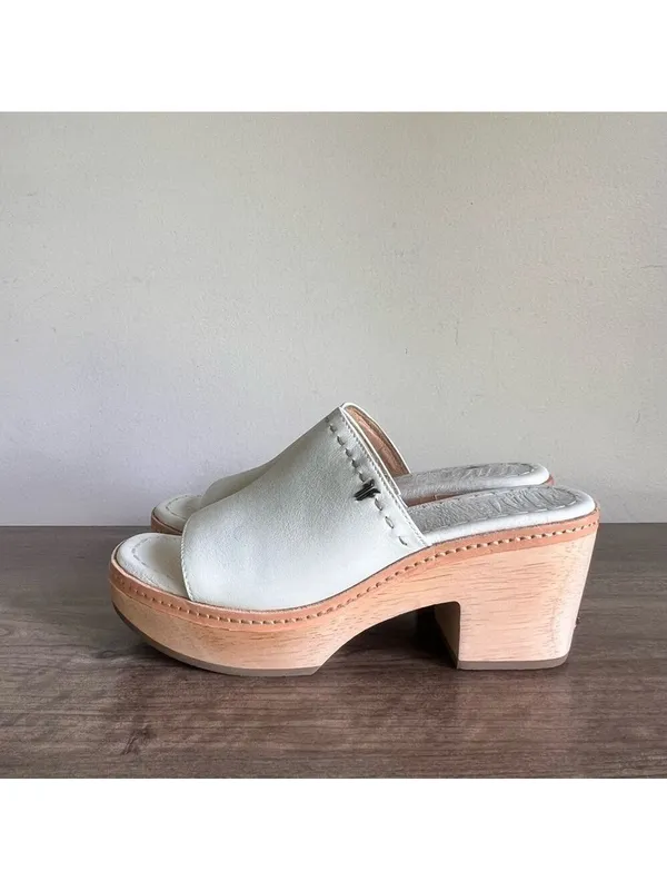Frye NEW Women's Hazel Wood Sole Slide Sandal Size 9.5 #258 - Image 3