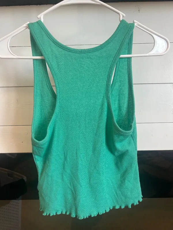 American Eagle Henley True Tank Bright Green - Image 3