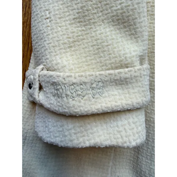 Miss Sixty Women Cream Wool Blend Textured Button Front Coat Jacket XS W792 4353 - Image 9