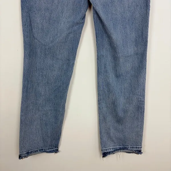 Madewell Mid-Rise 90s Straight Leg Jeans Blue Denim Released Hem‎ Boho Size 27 - Image 8