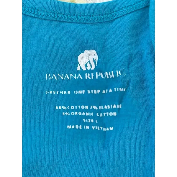 Banana Republic Teal Blue Gathered Neck Cami Tank Top‎ Women's Size L - Image 9