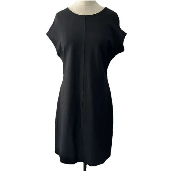 NWT Maeve by Anthropologie Black Cap-Sleeve Seamed Shift Mini Dress Size Medium - Image 16