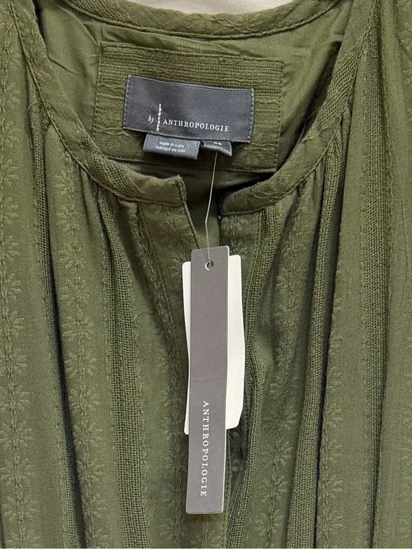 Anthropologie NWT Somerset Tiered Maxi Dress Pockets in Moss Green Size XS NEW - Image 12