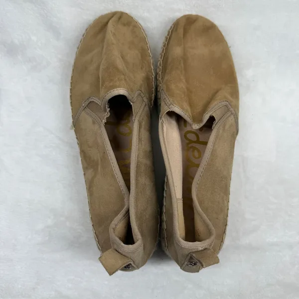 Sam Edelman Khloe Tan Suede Espadrille‎ Platform Slip On Flats 10M - Image 6
