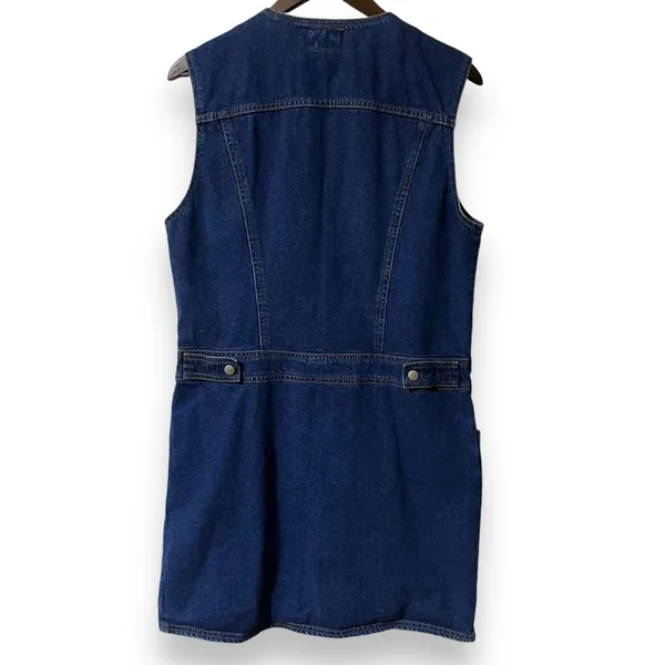 Crazy Horse By Liz Claiborne Vintage Denim Snap Button Dress‎ Women's Medium - Image 2
