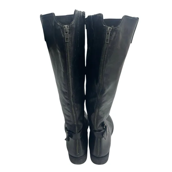 Steve Madden Women's Black Leather Zipper Round Toe Knee High Riding Boots Sz 9 - Image 3