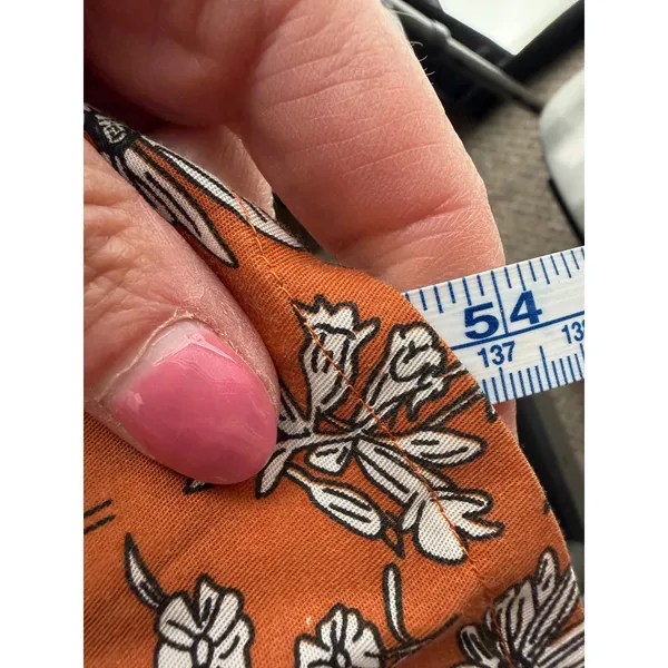 Mata Traders Wrap Dress Womens Large Orange Floral Cotton Boho Cottagecore - Image 6
