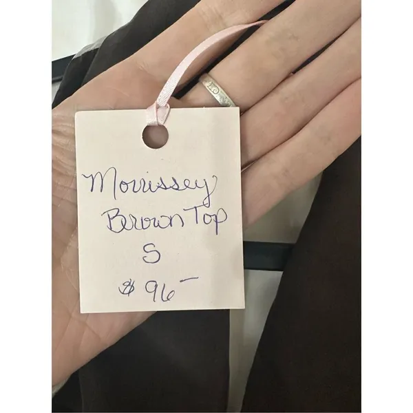 NWT Morrisey Brown Silk Top Womens Small Silk Top - Image 5
