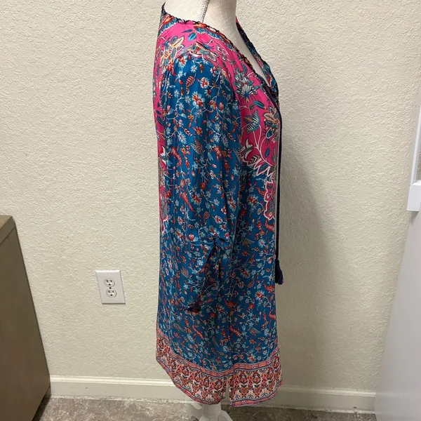TOLANI 100% Silk Multicolor Floral Dress Size Large - Image 7
