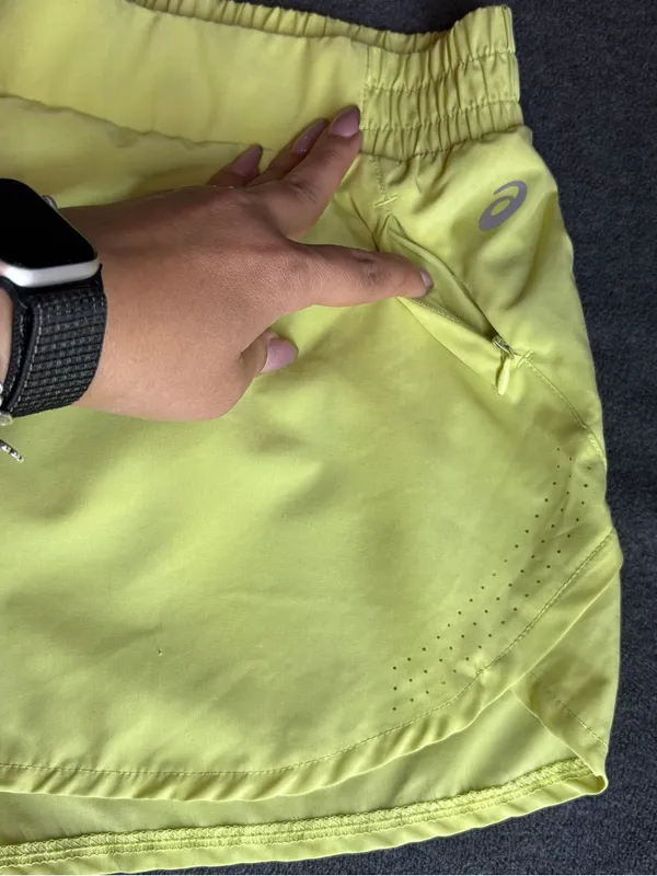 Asics Neon Yellow Women's Athletic Running Shorts Size M - Image 4