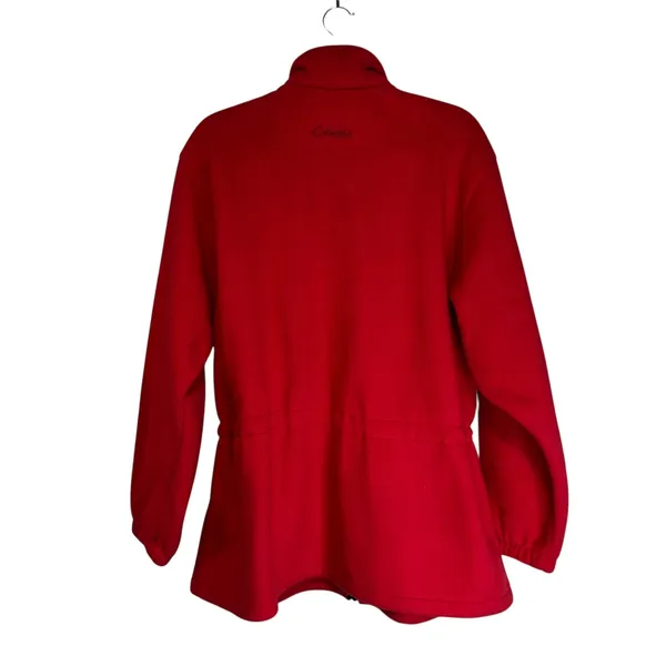 Cabelas Red 1990's Vintage Fleece Jacket Womens XL Full‎ Zip Drawstring Waist - Image 8