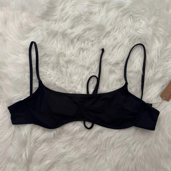 Skims Signature Swim Micro Scoop Bikini Top Onyx XL - Image 2
