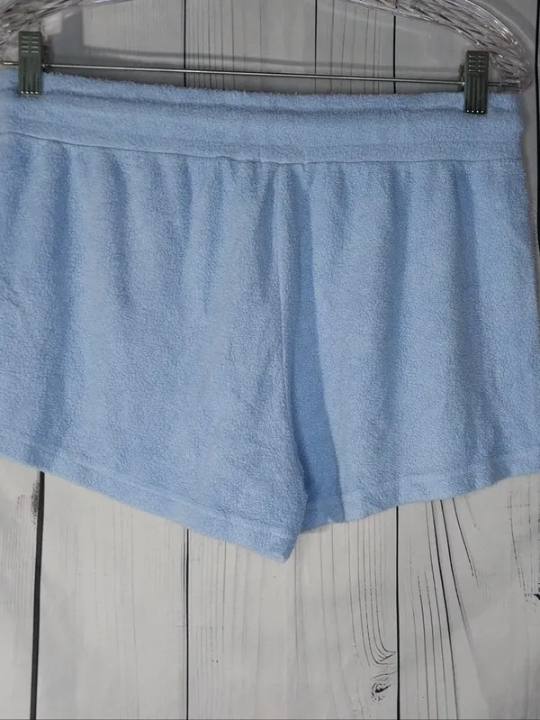 Free People Movement High Tide Terry Drawstring Shorts Cool Down Blue - Image 4